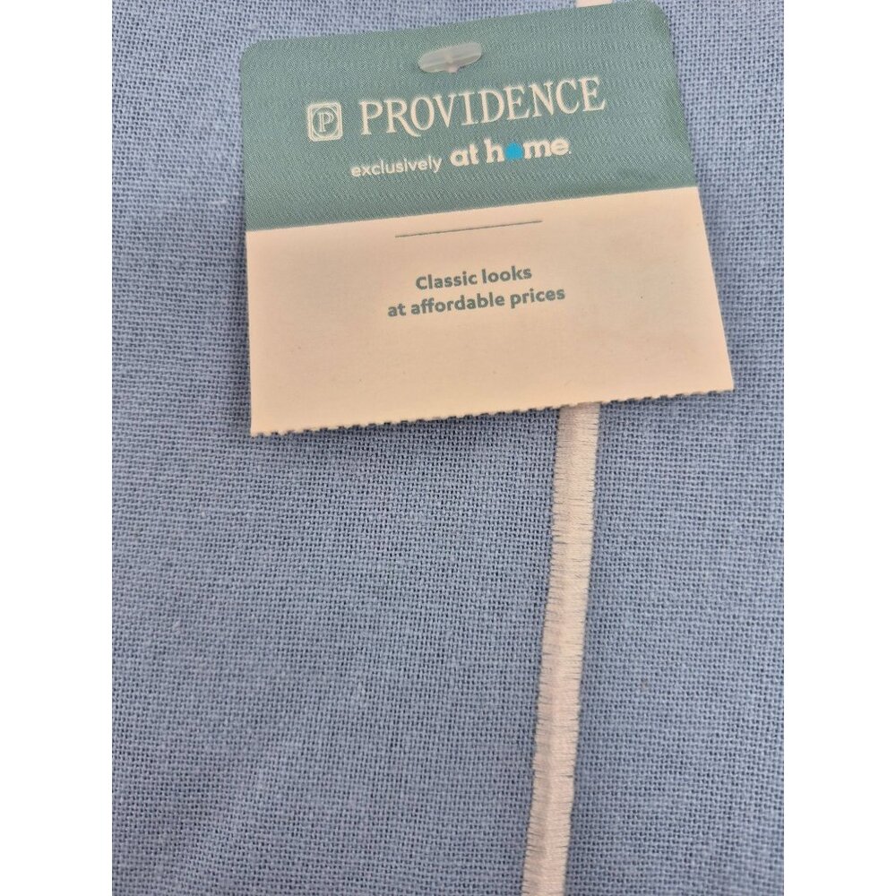 At Home Providence 72in Table Runner & 4 Napkin Set Linens Blue White Embroidere - Picture 11 of 12